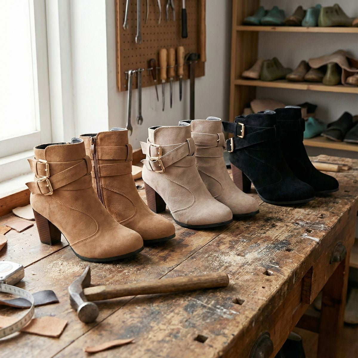 Lily | Leather High Heel Ankle Boots for Winter