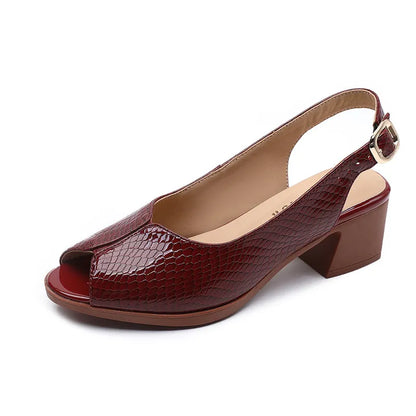 Nola | Women’s Leather Peep-Toe Sandals