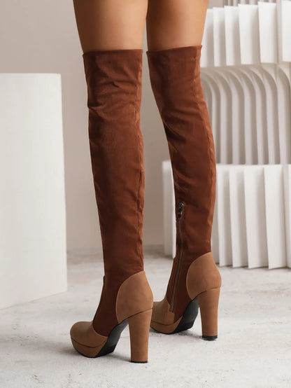 Claire | Women’s Over-the-Knee Suede High-Heel Boots