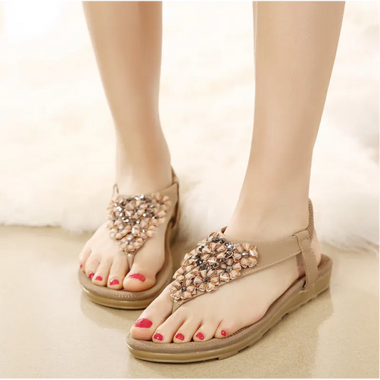 Michelle | Women’s Rhinestone Floral Summer Sandals