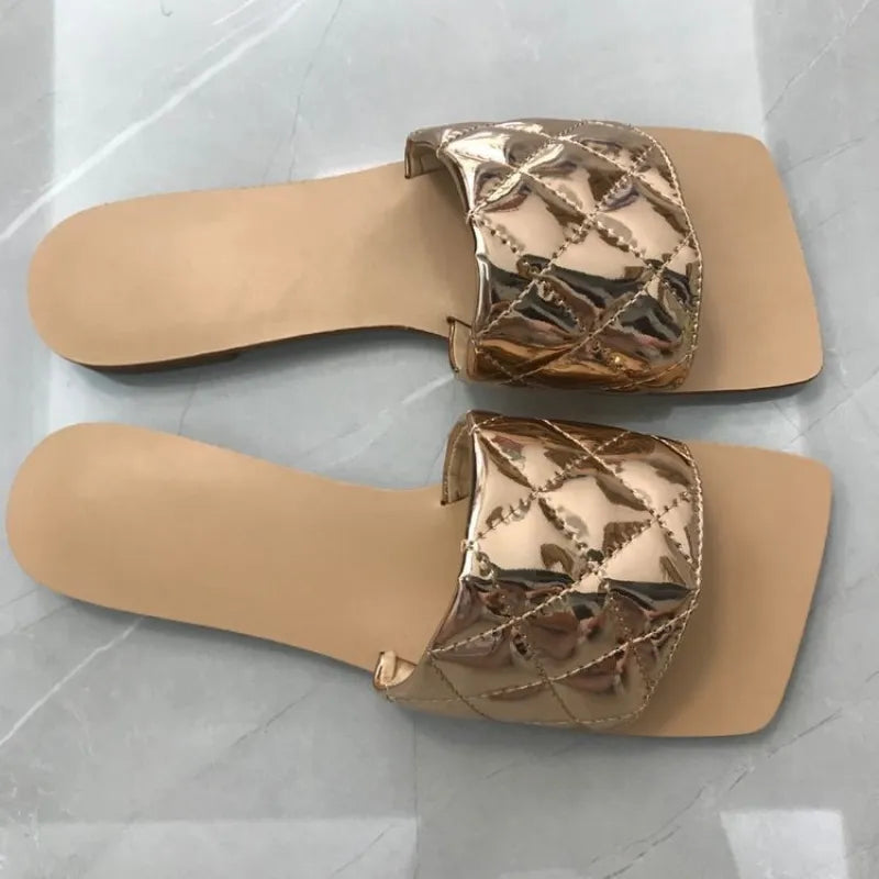 Ava | Women’s Summer PU Leather Flat Sandals