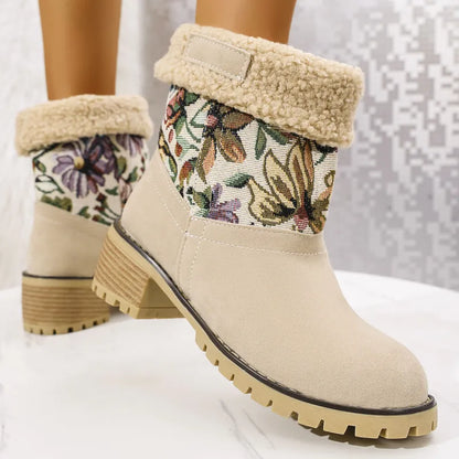Grace | Embroidered Mid-Calf  Winter Boots
