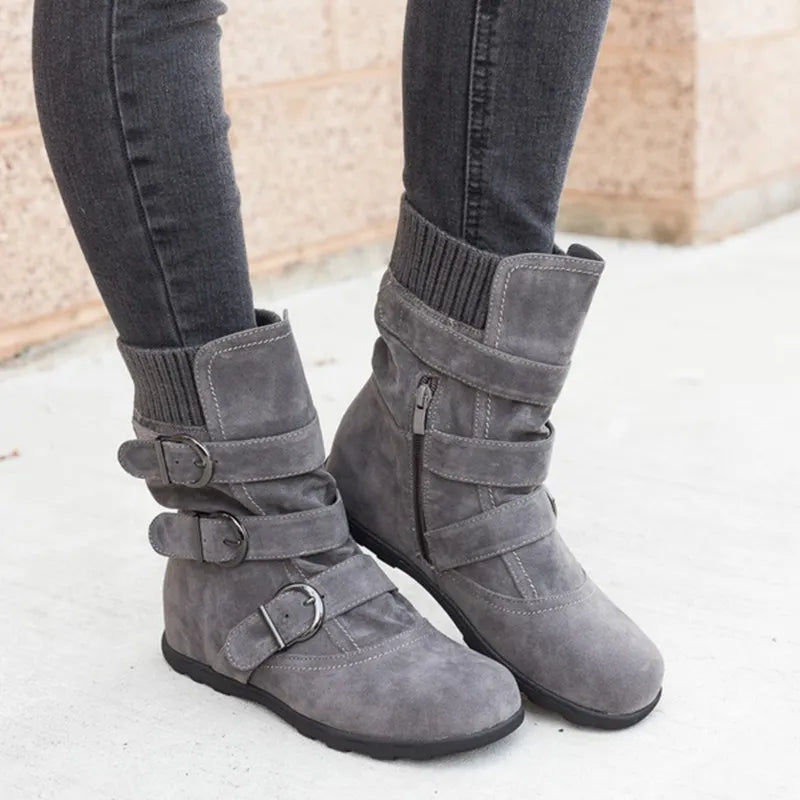 Hope | Women's Casual Winter Boots Strap Buckle Shoes