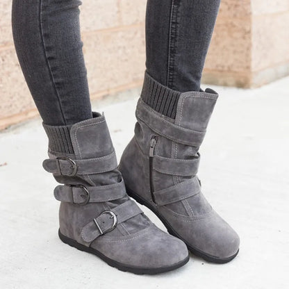 Hope | Women's Casual Winter Boots Strap Buckle Shoes