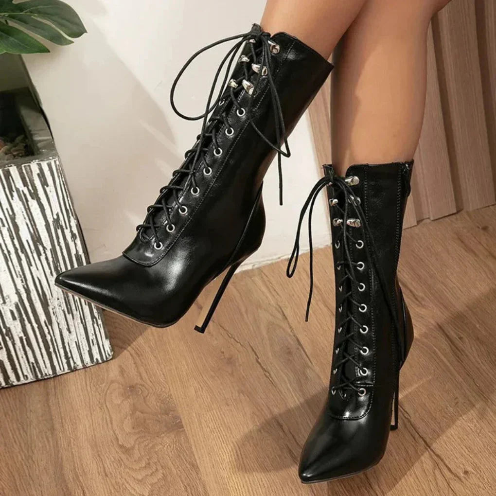 Daisy | Women’s Lace-Up Stiletto Heel Boots
