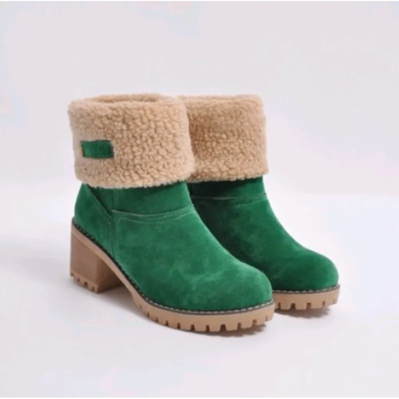 Lana | Women’s Trendy Mid-Calf Suede Snow Boots