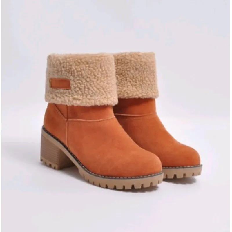 Lana | Women’s Trendy Mid-Calf Suede Snow Boots