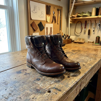 Anna | Women's Leather Lace-up Boots With Mid Shaft