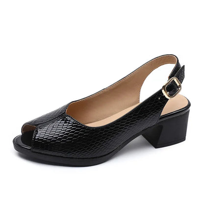 Nola | Women’s Leather Peep-Toe Sandals