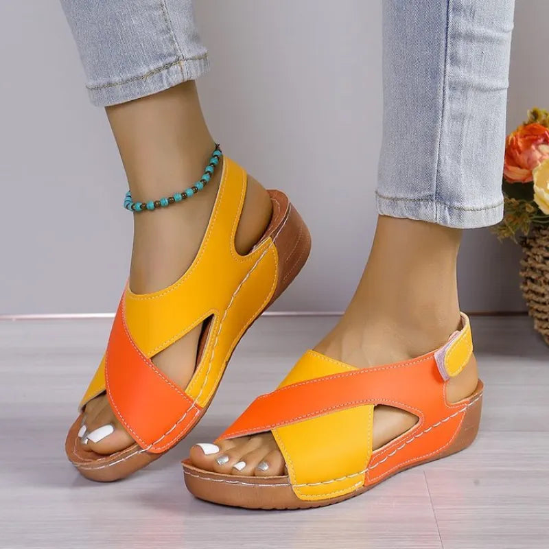 Carmen | Women’s Colorblock Wedge Sandals