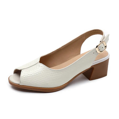 Nola | Women’s Leather Peep-Toe Sandals