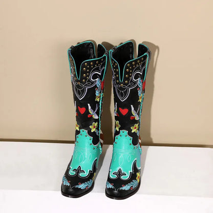 Claire | Women’s Embroidered Cowboy Boots with Heel