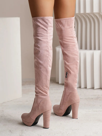 Claire | Women’s Over-the-Knee Suede High-Heel Boots