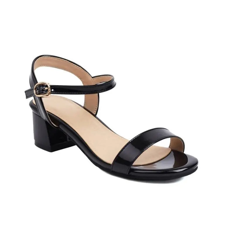 Thea | Women Candy Patent Mid-Heel Sandals