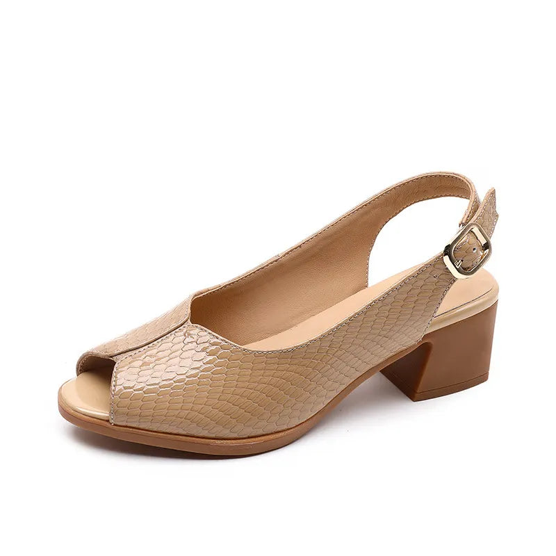 Nola | Women’s Leather Peep-Toe Sandals