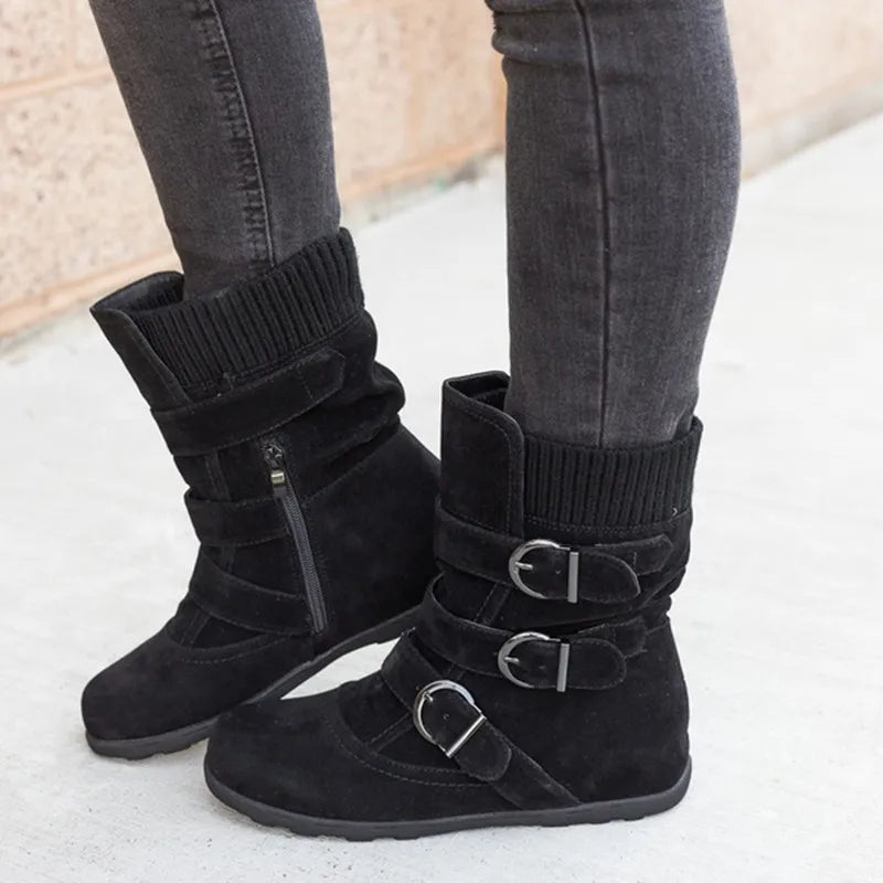 Hope | Women's Casual Winter Boots Strap Buckle Shoes