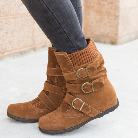 Hope | Women's Casual Winter Boots Strap Buckle Shoes