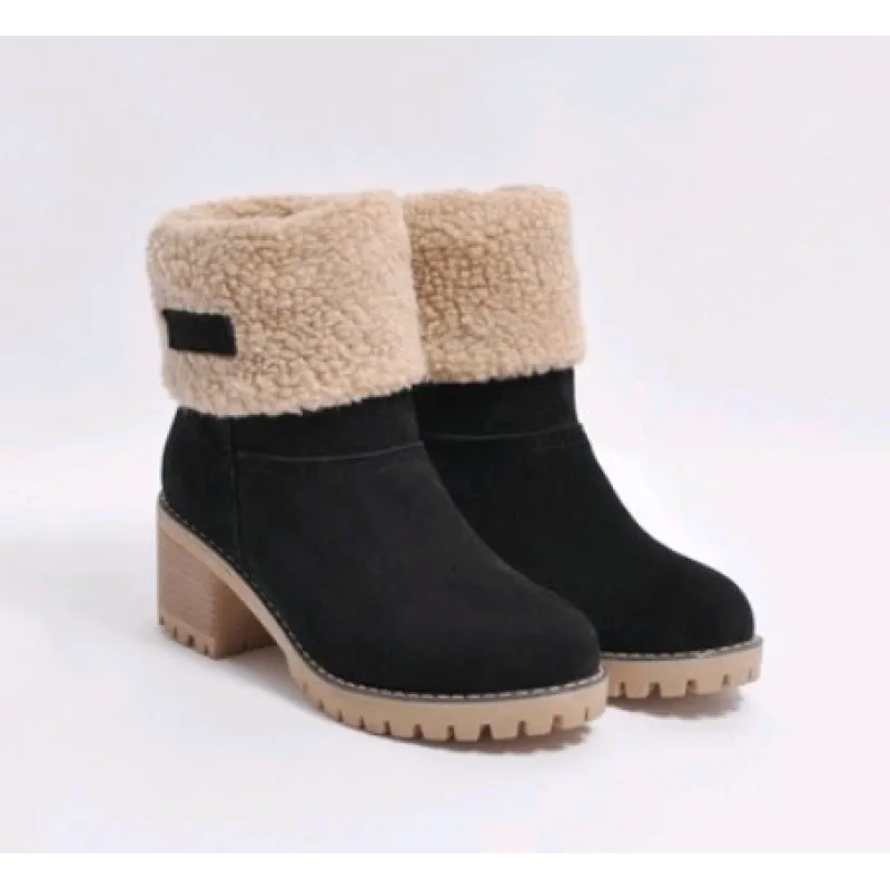 Lana | Women’s Trendy Mid-Calf Suede Snow Boots