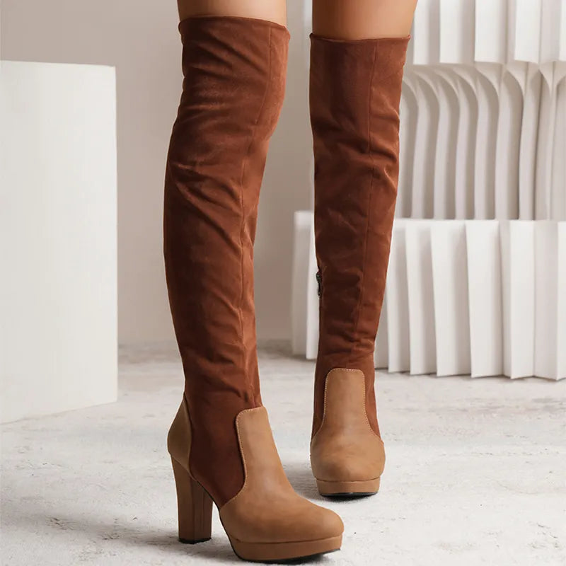 Claire | Women’s Over-the-Knee Suede High-Heel Boots