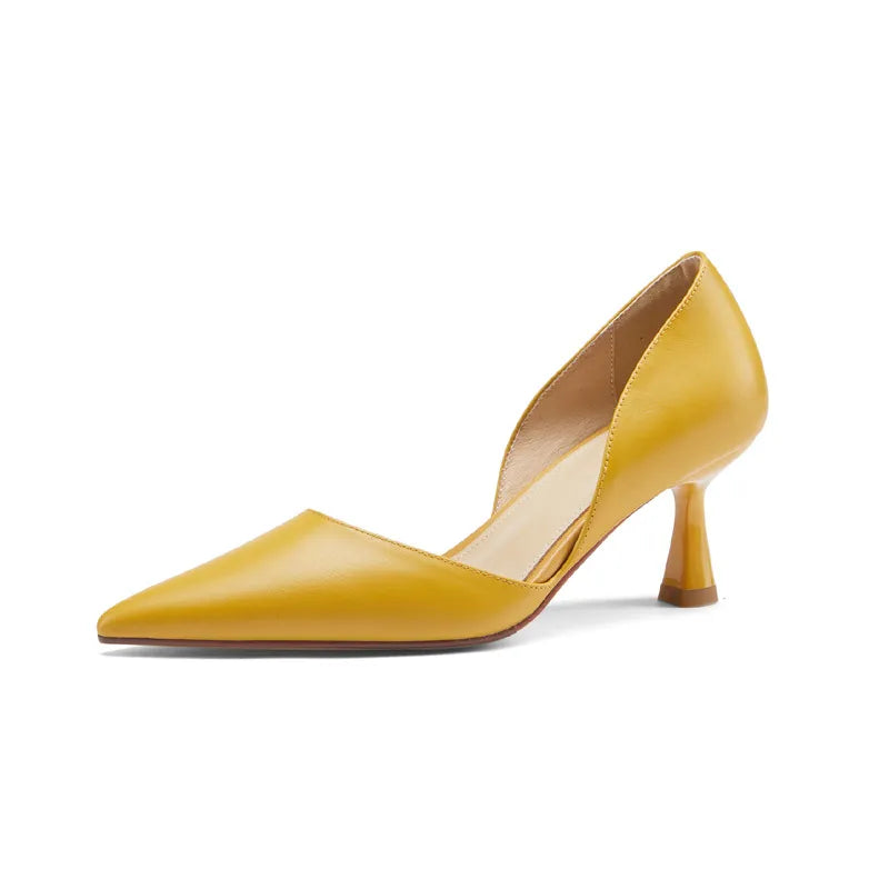 Aria | Women’s Elegant Pointed-Toe Leather Stiletto Hollow Sandals