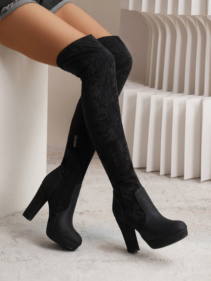 Claire | Women’s Over-the-Knee Suede High-Heel Boots