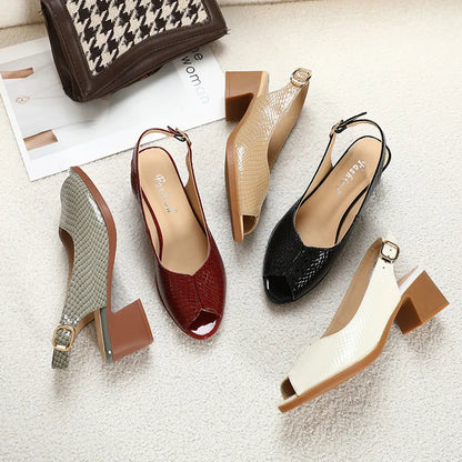 Nola | Women’s Leather Peep-Toe Sandals