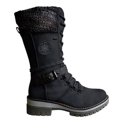 Brooklyn | Women’s Lace-Up Winter Boots with Knit Cuff