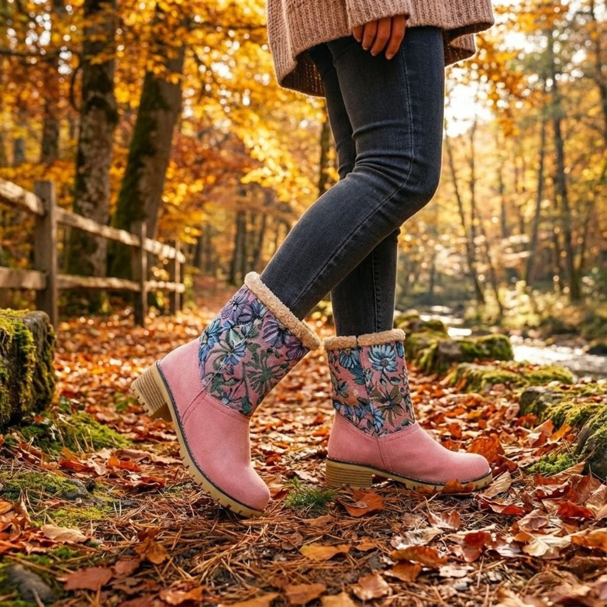 Grace | Embroidered Mid-Calf  Winter Boots