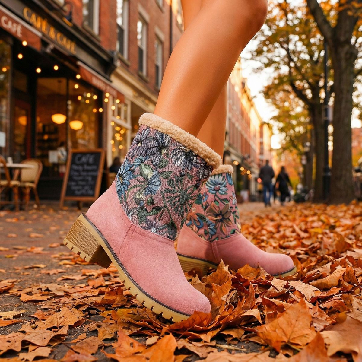 Grace | Embroidered Mid-Calf  Winter Boots