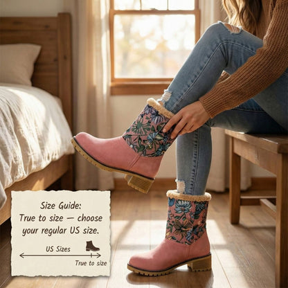 Grace | Embroidered Mid-Calf  Winter Boots