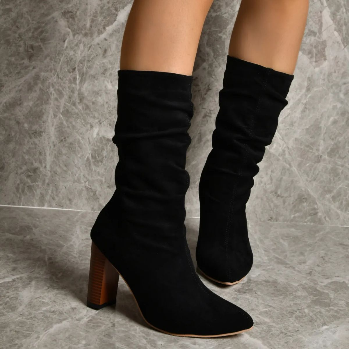 Ivy | Women’s Trendy Mid-Calf Suede Boots