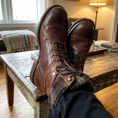 Anna | Women's Leather Lace-up Boots With Mid Shaft