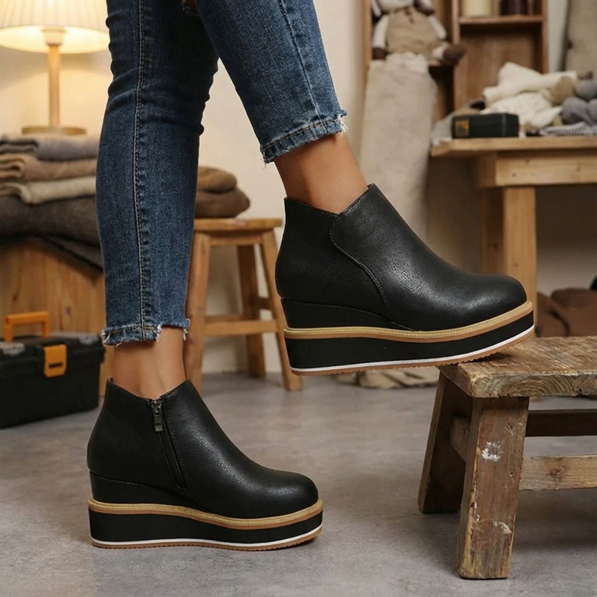 Amy | Women's Ankle Boots With Platform Sole