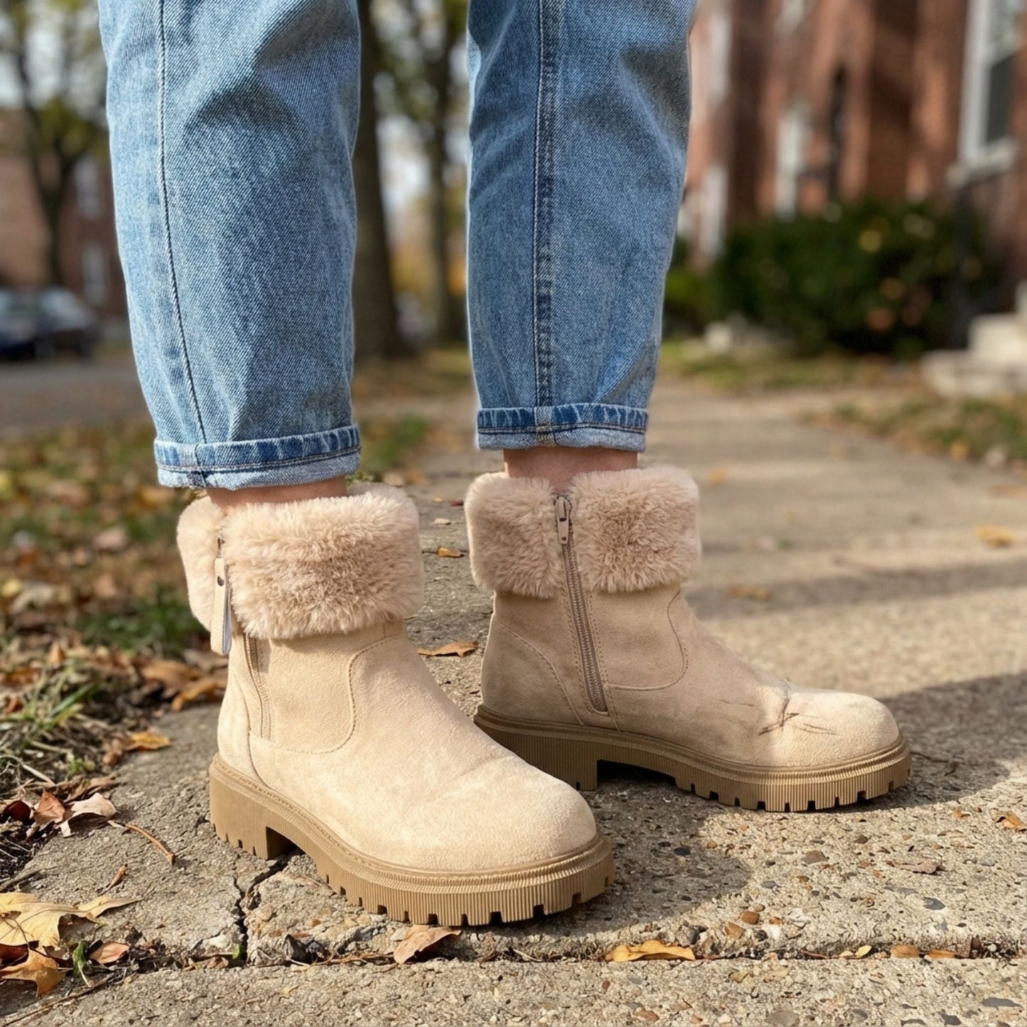 Ruby | Women's Winter Fur-Lined Zipper Boots