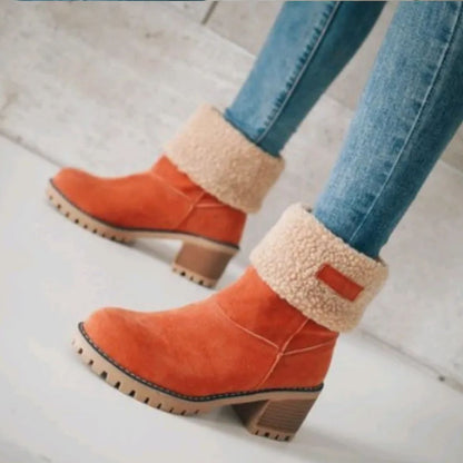 Lana | Women’s Trendy Mid-Calf Suede Snow Boots