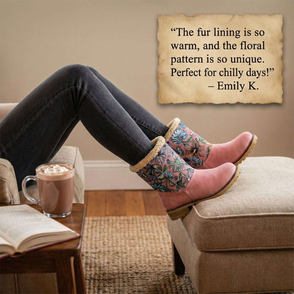 Grace | Embroidered Mid-Calf  Winter Boots