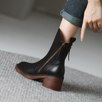 Selene | Leather Ankle Boots