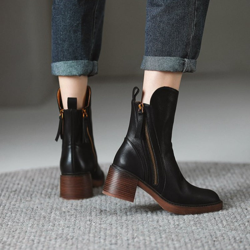 Selene | Leather Ankle Boots