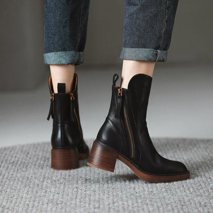 Selene | Leather Ankle Boots