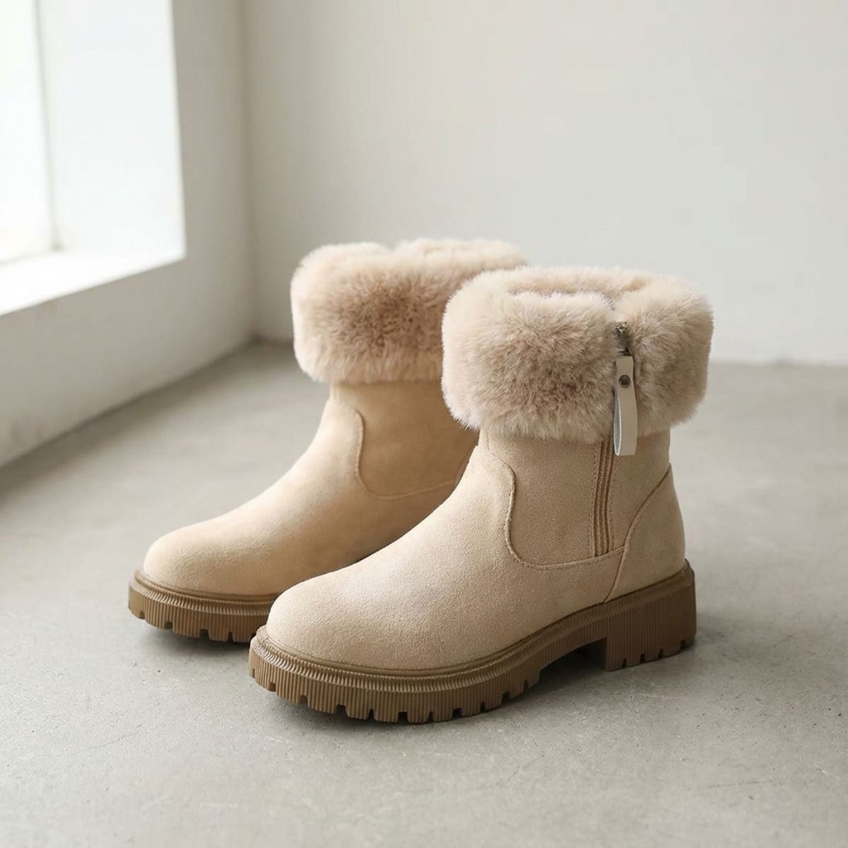 Ruby | Women's Winter Fur-Lined Zipper Boots