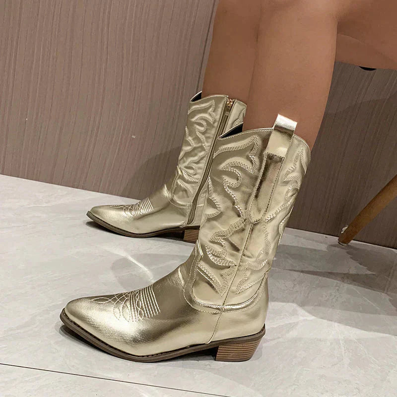 Clara | Women’s Shiny Western-Style Boots