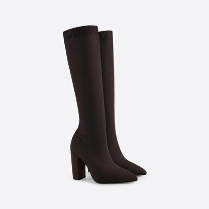 Charlotte | Women’s Winter High Heeled Knee-High Boots