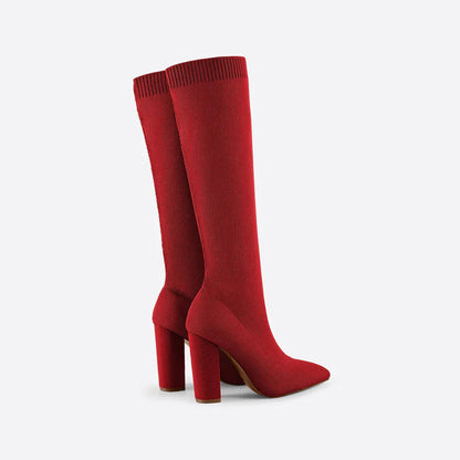 Charlotte | Women’s Winter High Heeled Knee-High Boots