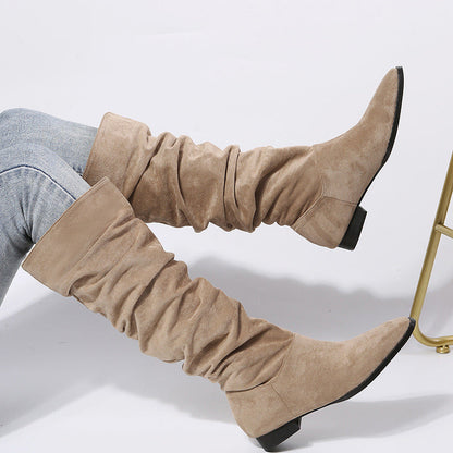 Alice | Women’s Slouchy Knee-High Boots with Block Heel