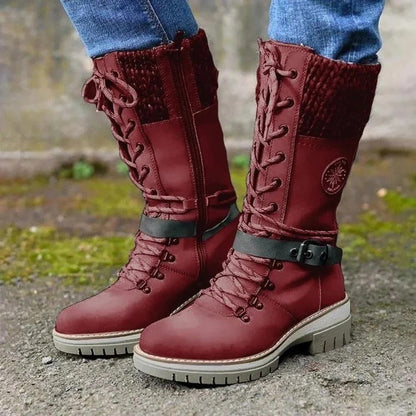 Brooklyn | Women’s Lace-Up Winter Boots with Knit Cuff