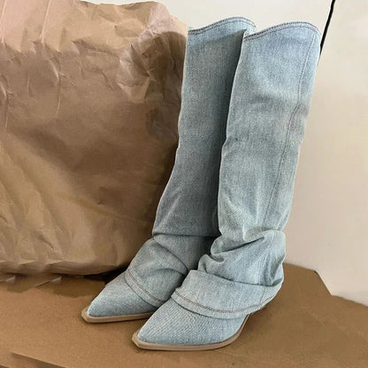 Kimberly | Denim Knee-High Women's Boots