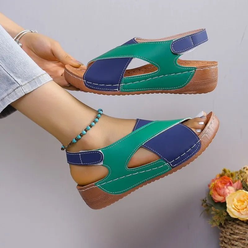 Carmen | Women’s Colorblock Wedge Sandals