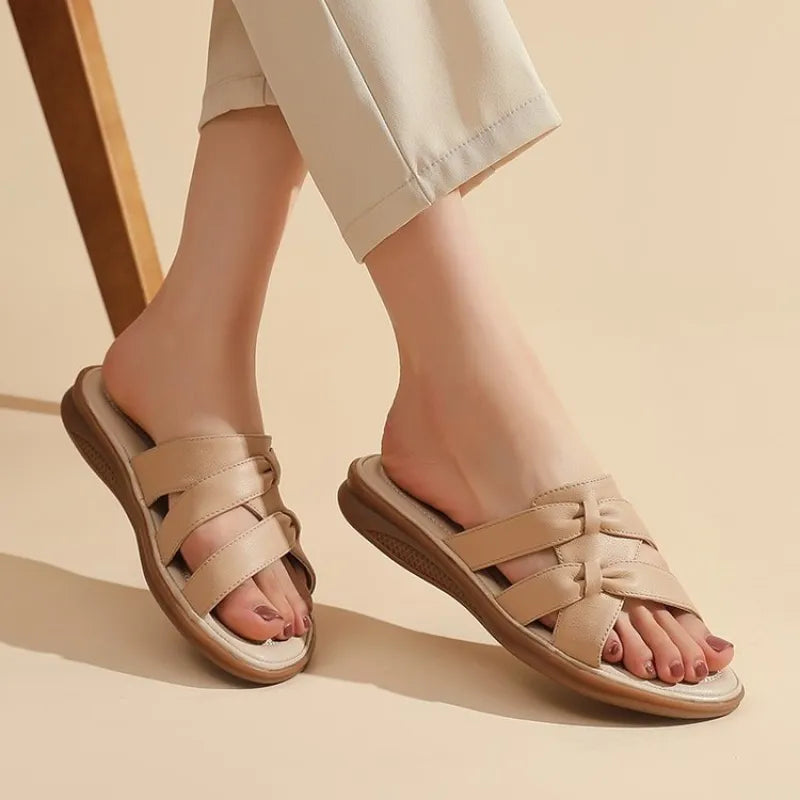 Thalia | Women Non-Slip Soft Leather Flat Sandals