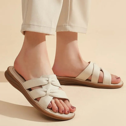 Thalia | Women Non-Slip Soft Leather Flat Sandals