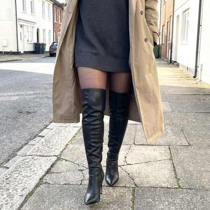 Esther | Women's Leather Overknee Boots With Stiletto Heel